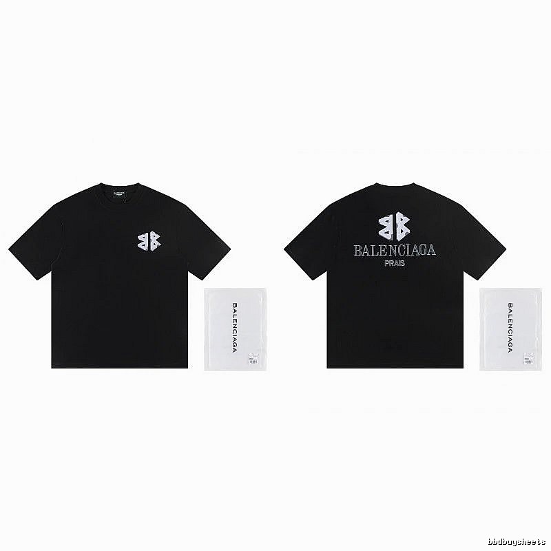 Balenciaga Double B Street Style Black Short-sleeve T-shirt