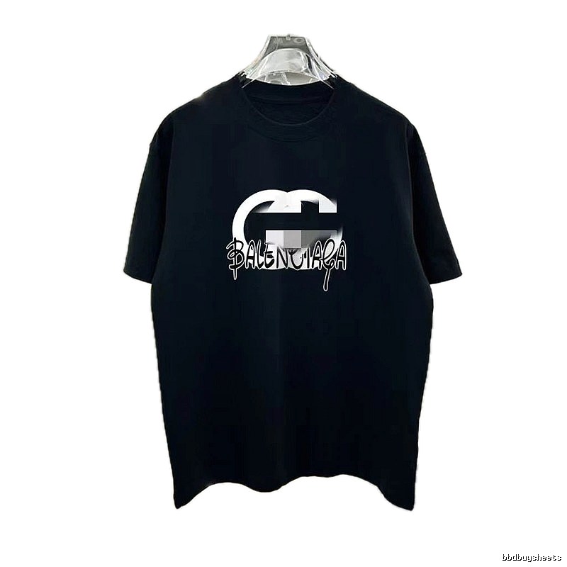 Balenciaga Graffiti Street Style Black Short-sleeve T-shirt