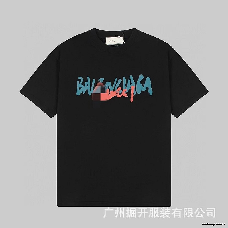 Balenciaga Graffiti Street Style Black T-Shirt