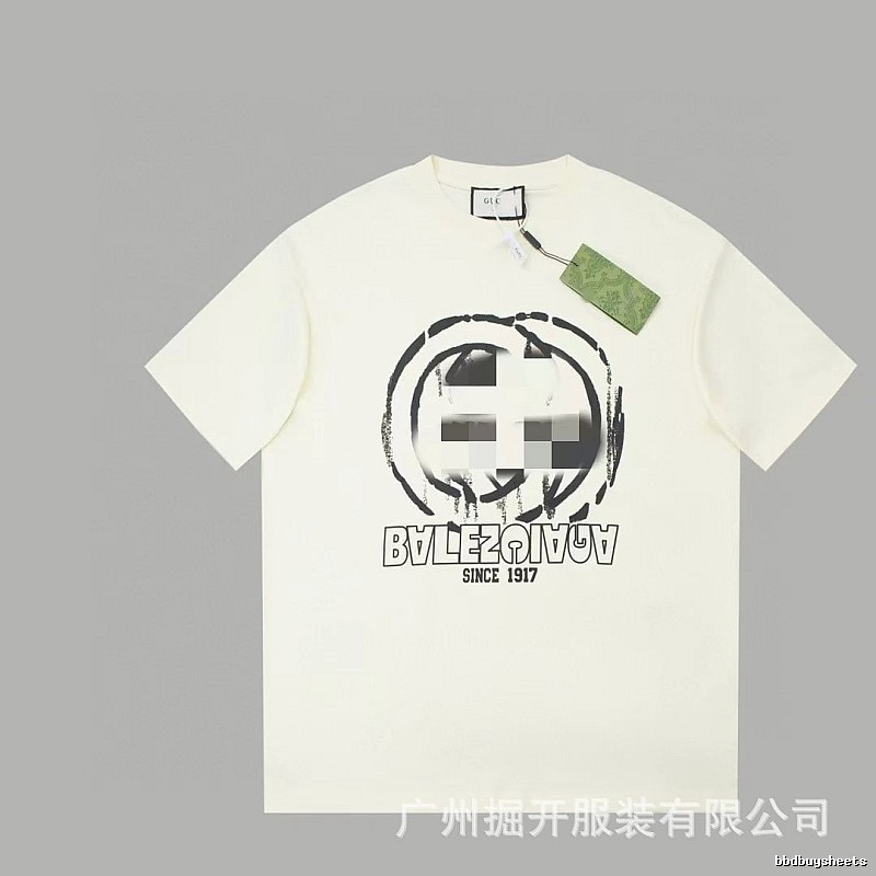 Balenciaga Graffiti Street Style Off-white Short-sleeve T-shirt