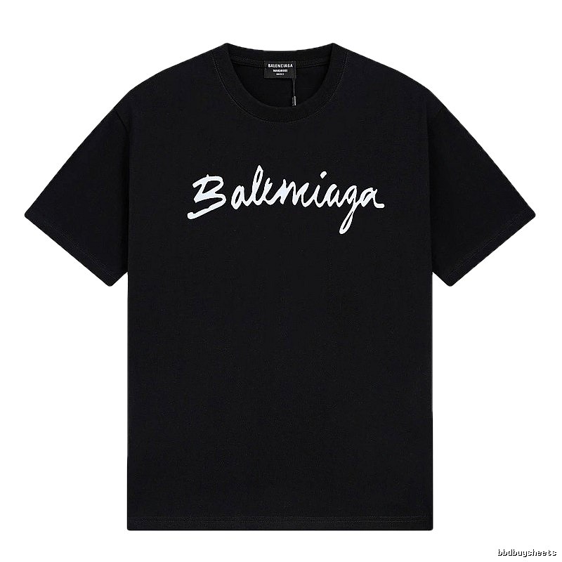 Balenciaga Handwritten Trendy Style Black T-shirt