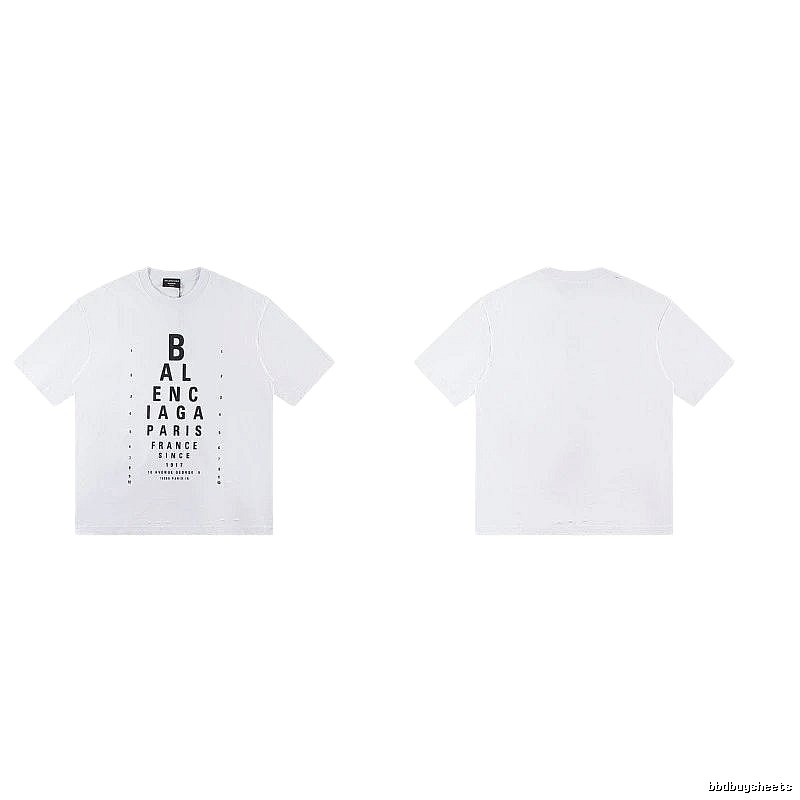 Balenciaga Letter Print Street Style White T-Shirt