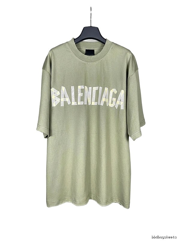 Balenciaga letter-style olive green T-shirt