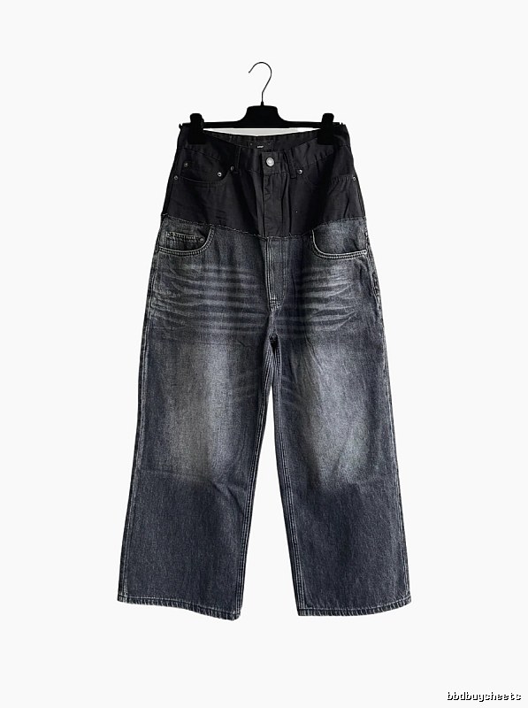 Balenciaga patchwork denim wide-leg pants
