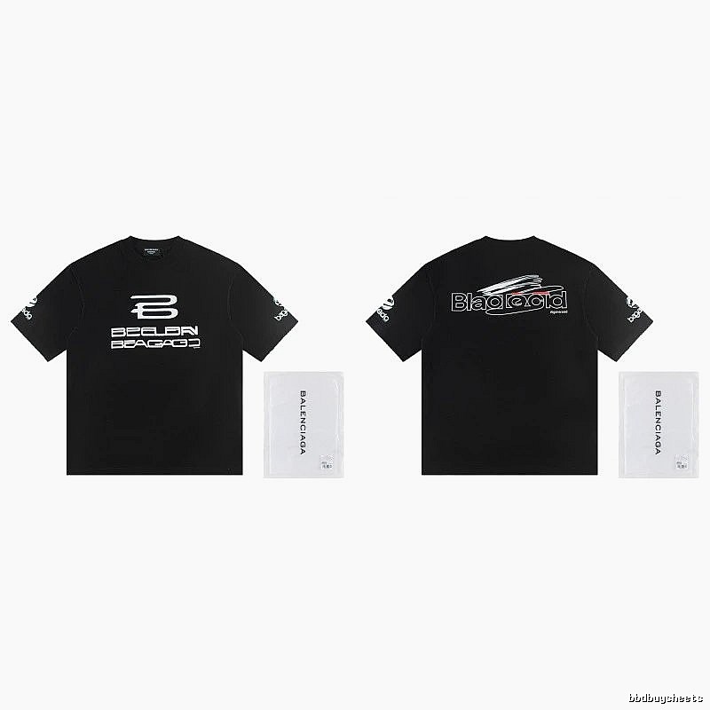 Balenciaga Printed Street Style Black T-shirt