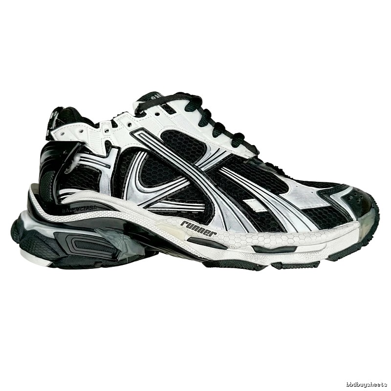 Balenciaga retro black and white sports shoes