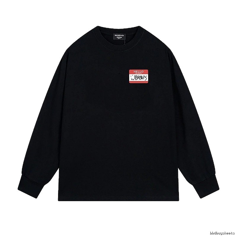 Balenciaga simple-style black long-sleeve