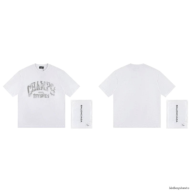 Balenciaga Vintage Distressed Lettering White T-Shirt