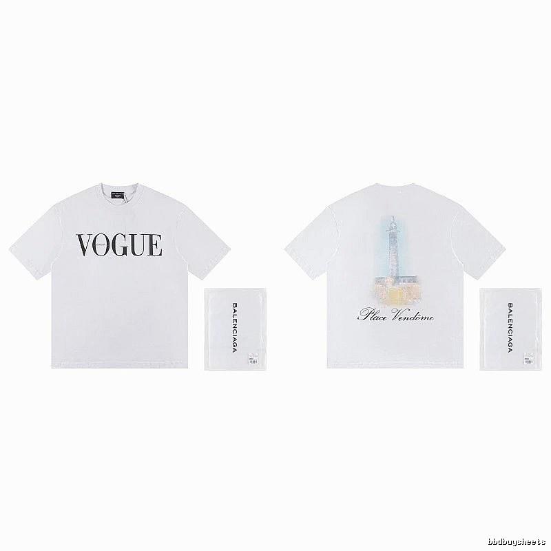 Balenciaga VOGUE Printed Trendy White T-Shirt