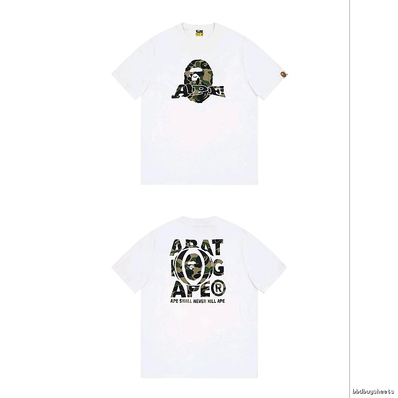 Bape Ape Head Camouflage Style White T-shirt