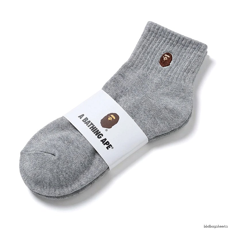 Bape Ape Head Trendy Brand Gray Socks