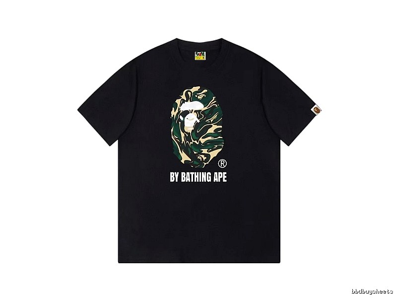 Bape camouflage style black T-shirt