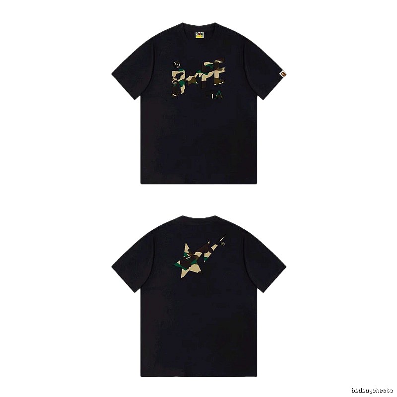 Bape camouflage style black T-shirt