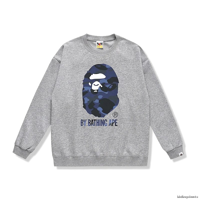 Bape camouflage-style gray sweatshirt
