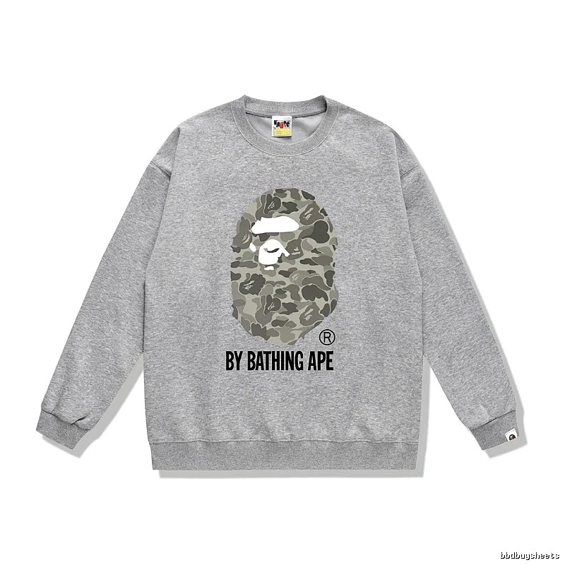Bape camouflage-style grey sweatshirt