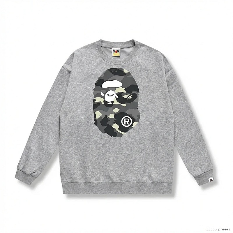 Bape camouflage style grey sweatshirt