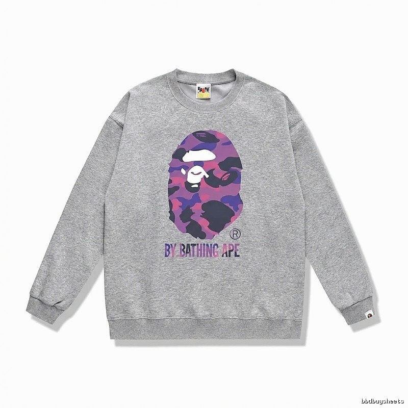 Bape camouflage-style grey sweatshirt
