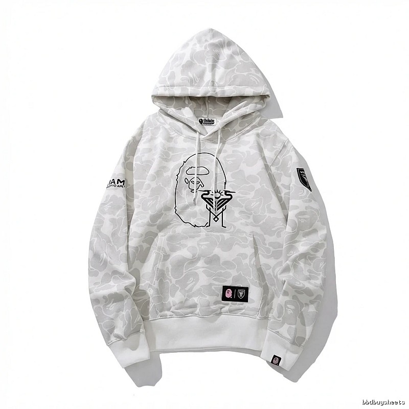 Bape camouflage style white hoodie