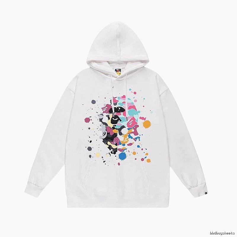 Bape camouflage style white hoodie