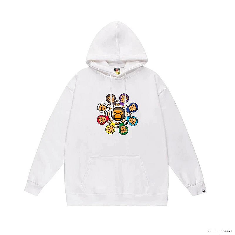 Bape cartoon trendy brand white sweatshirt