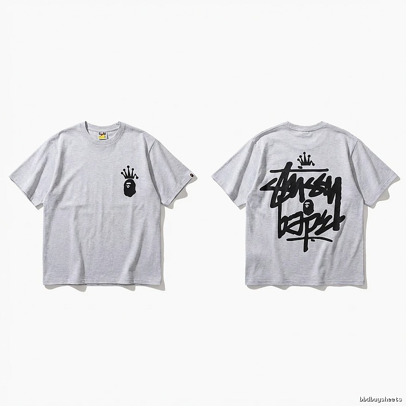 Bape Crown Trendy and Cool Style White T-shirt