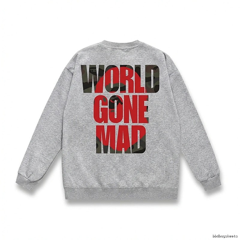 Bape grey letter sweatshirt