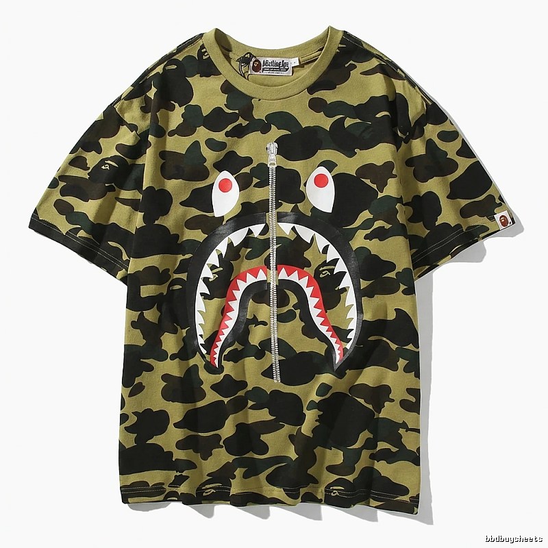 Bape Shark Camouflage Short-sleeve Shirt