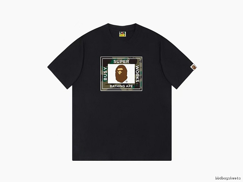 Black T-shirt with Bape ape head print