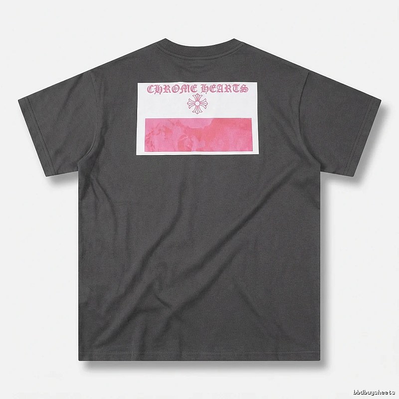 Black T-shirt with Chrome Hearts print style