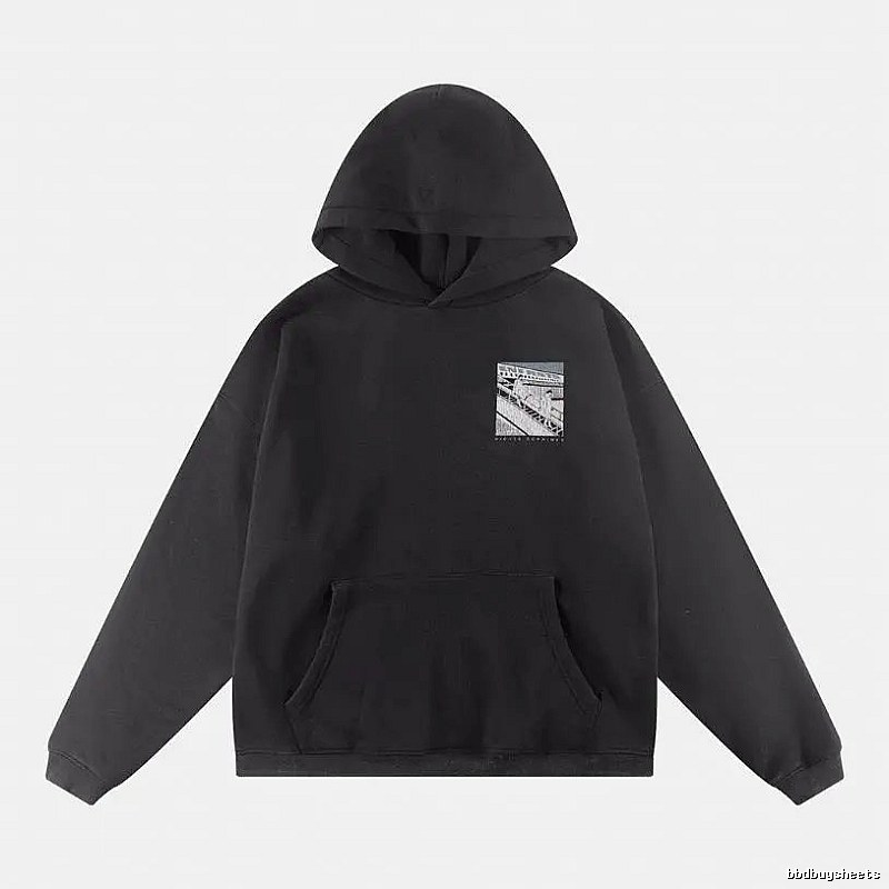 Bold Print Direction Graphic Zip Hoodie Commuter Look