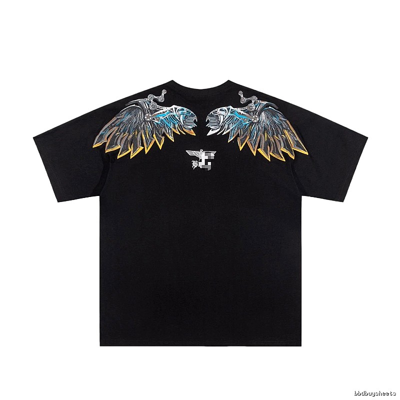 BOY Mechanical Wing Street Style Black Short Sleeve T-Shirt