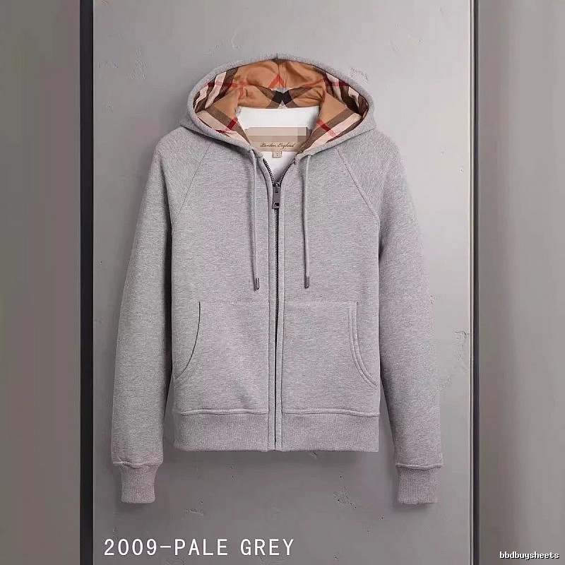 Burberry Casual Zip hoodie Gray Zip Check for Streetwear Looks
