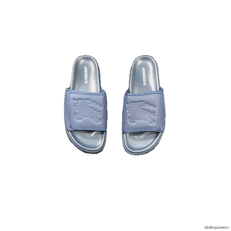 Burberry Embossed Knight Casual Style Navy Blue Slide Sandals