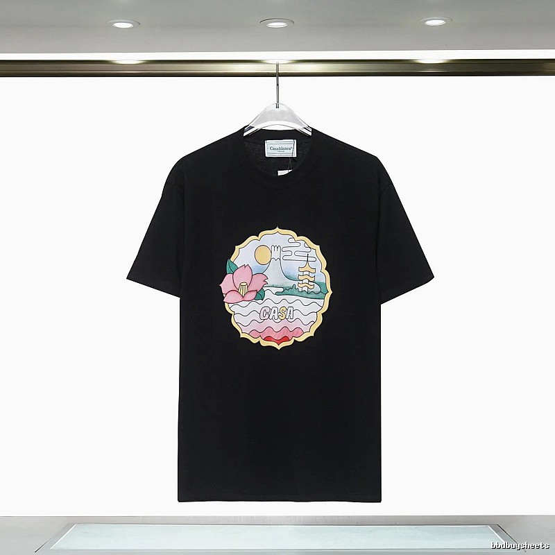 Casablanca Print Retro Style Black T-shirt