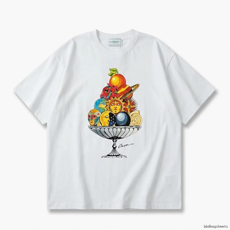 Casablanca Printed Trendy White T-shirt