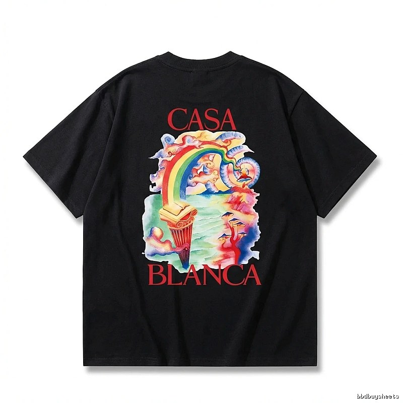 Casablanca Rainbow Print Black T-shirt