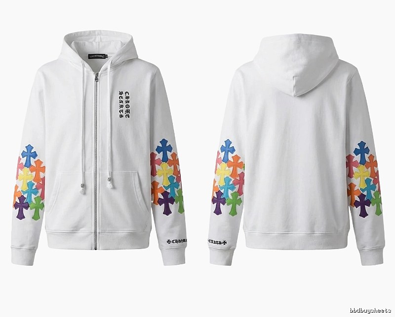 Chrome Hearts Colorful Cross White Hoodie