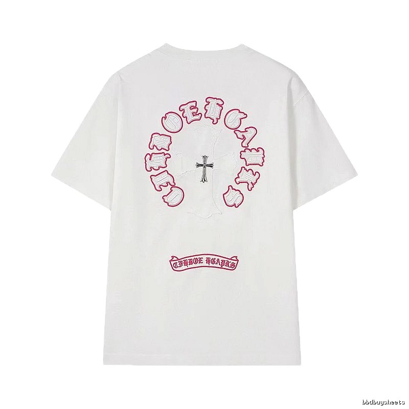 Chrome Hearts Cross Embroidered Street Style White T-Shirt