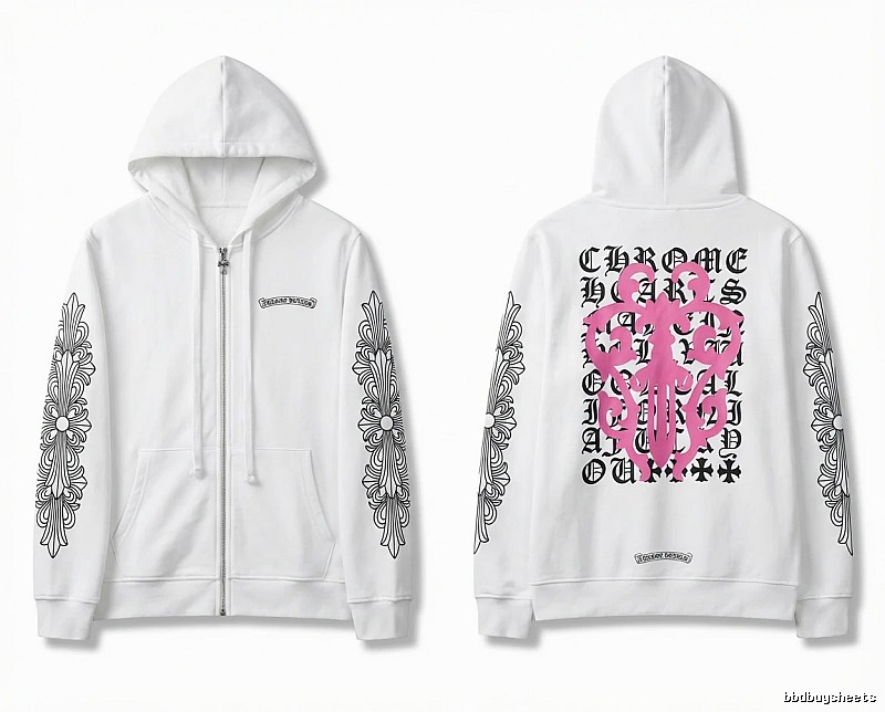 Chrome Hearts Cross Flower Trendy and Cool Style White Sweatshirt