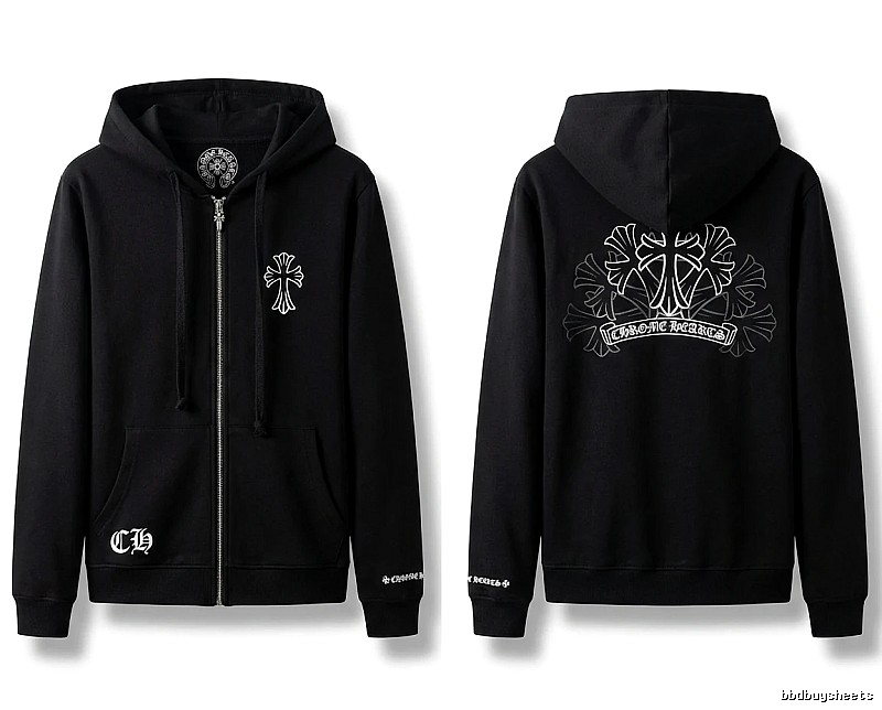 Chrome Hearts Cross Print Style Black Sweatshirt