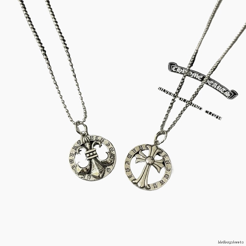 Chrome Hearts Cross Retro Style Silver Necklace