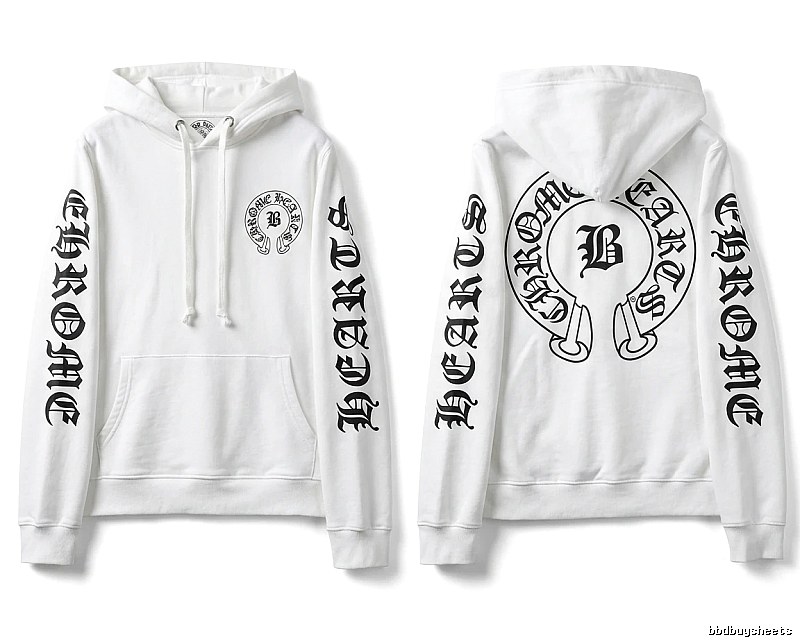 Chrome Hearts Gothic-style white hoodie