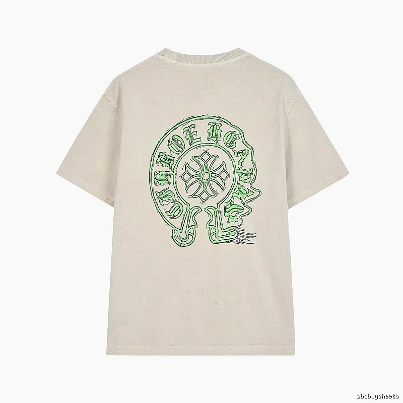 Chrome Hearts Horseshoe Cross Print Street Style Off-white T-shirt