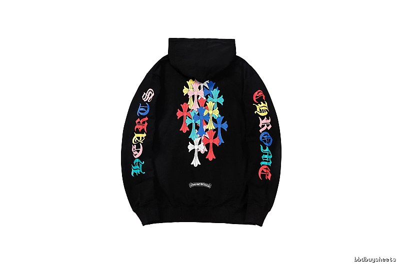 Chrome Hearts Lightweight Cross graphic hoodie Black Blue Cross for Trend Styling