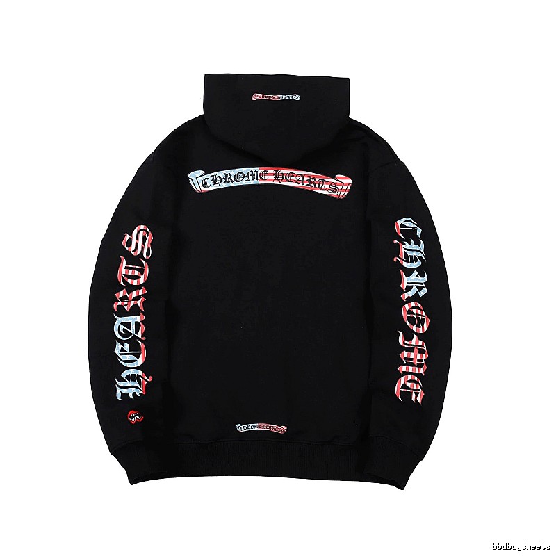 Chrome Hearts Relaxed Cross graphic hoodie Black Blue Cross with Designer-Inspired Detail