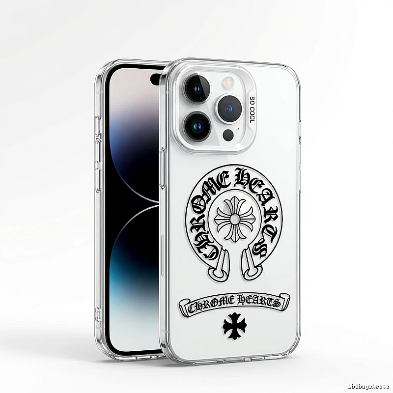 Chrome Hearts silver jewelry style transparent iPhone case