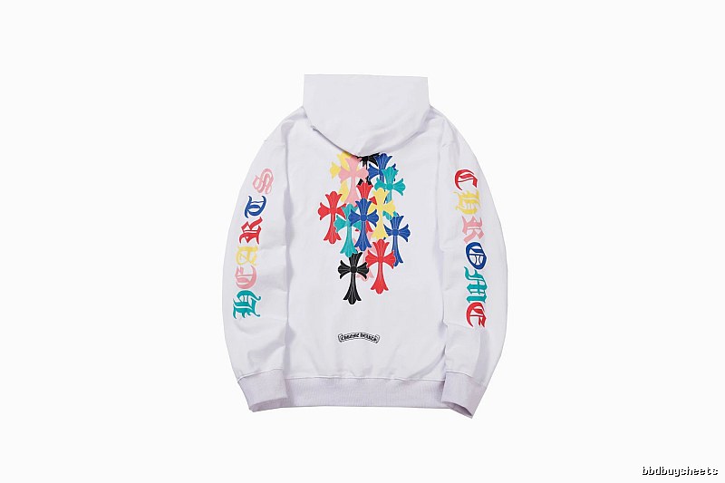 Chrome Hearts Streetwear Cross graphic hoodie Black Blue Cross with Logo Accent