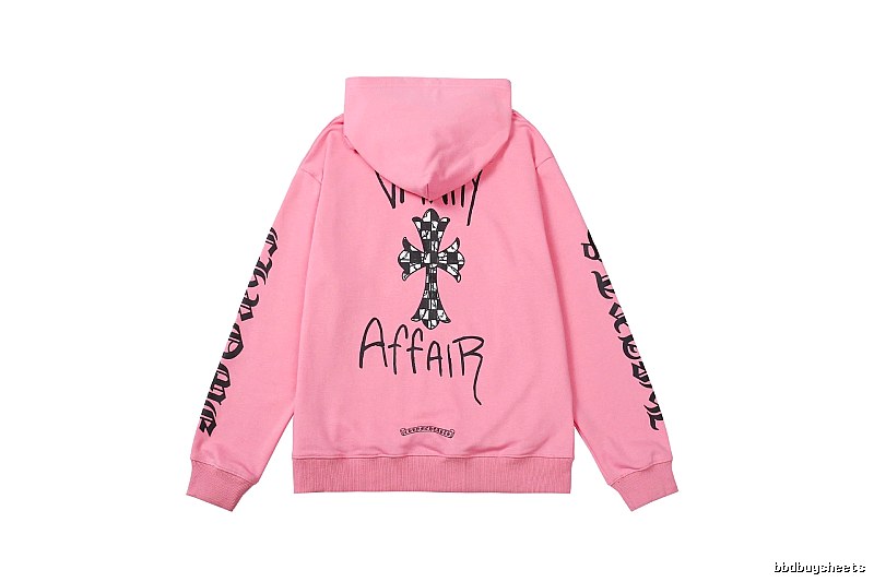 Chrome Hearts Streetwear Cross graphic hoodie Black Blue Cross with Practical Shape