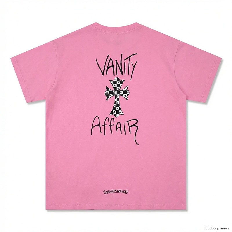 Chrome Hearts Trendy and Cool Style Pink T-shirt