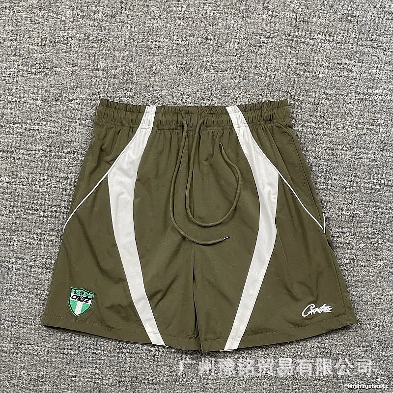 Corteiz Badge Street Style Military Green Casual Sports Shorts